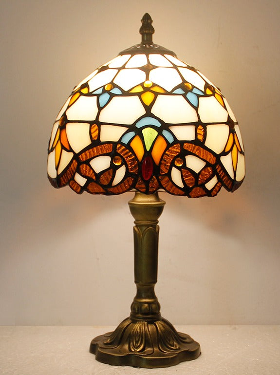 Stained Glass Rose Lamp