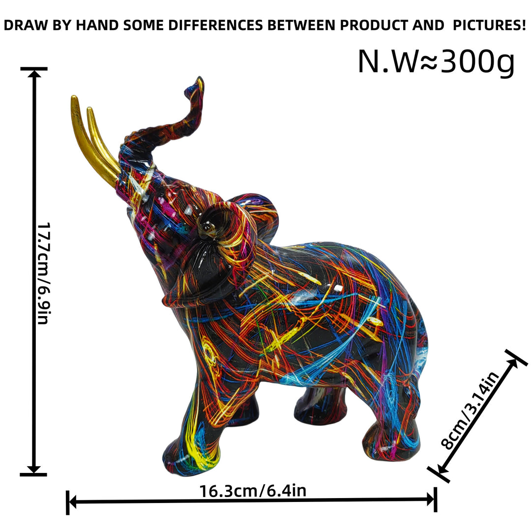 Creative Graffiti Elephant Figurine